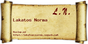 Lakatos Norma névjegykártya
